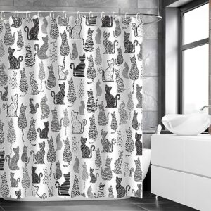 Cat Shower Curtain: Adorable Kitten Design with 12 Hooks - Ideal for Cat Lovers