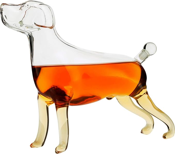 Dog Animal Wine & Whiskey Decanter The Wine Savant - Beautiful Profile of A Labrador Dog 500ml - Whiskey, Wine Scotch or Liquor Decanter