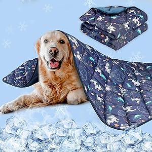 Premium Cooling Mat for Large Dogs - Washable Dog Cooling Throw Blanket，Durable Self Cooling Pet Mat for Cat, Soft Cooling Summer Blanket for Hot Weather, 28''x22''
