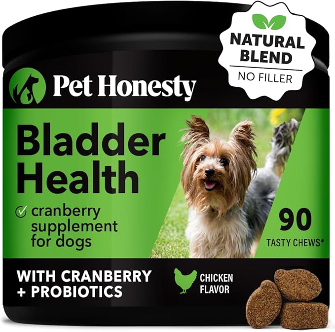 Pet Honesty Bladder Health Cranberry Supplement for Dogs – Kidney Support for Dogs - Cranberry & D-Mannose to Help Support Dog Urinary Tract Health, Dog Bladder Support (Chicken)
