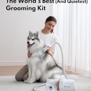 Ultra-Quiet Dog Grooming Vacuum with 6 Tool Kit - 99% Pet Hair Suction, Anti-Shedding, 1.85L Dust Cup, Ideal for Home Grooming & Cleaning Pets dog hair remover vacuum