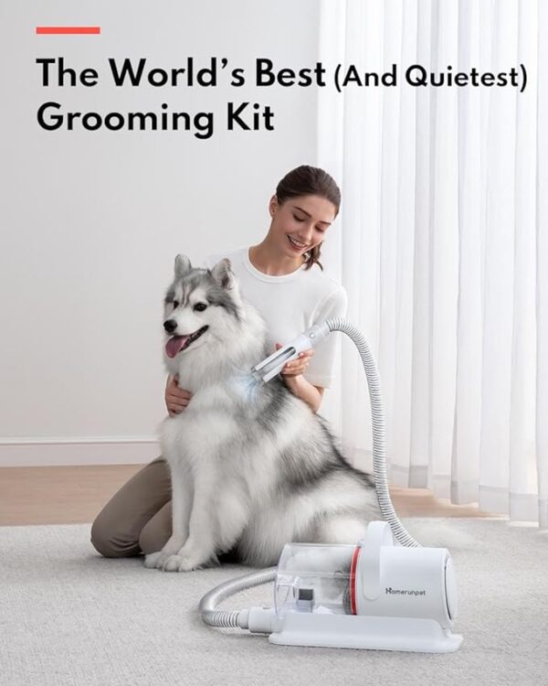 Ultra-Quiet Dog Grooming Vacuum with 6 Tool Kit - 99% Pet Hair Suction, Anti-Shedding, 1.85L Dust Cup, Ideal for Home Grooming & Cleaning Pets dog hair remover vacuum