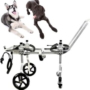 Adjustable Dog Wheelchair for Back Legs and Forelimbs - Full Support Pet Trolley for Rehabilitation of Handicapped Dogs and Elderly Cats
