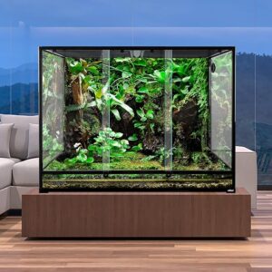 Large 180 Gallon Glass Reptile Habitat with Front-Opening Doors and Enhanced Top Ventilation large bearded dragon habitat