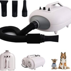 2000W Dual Motor Pet Hair Dryer with Adjustable Temperature, Stepless Speed Control, Noise Reduction, and Heat Insulation for Dog Grooming dog grooming dryer