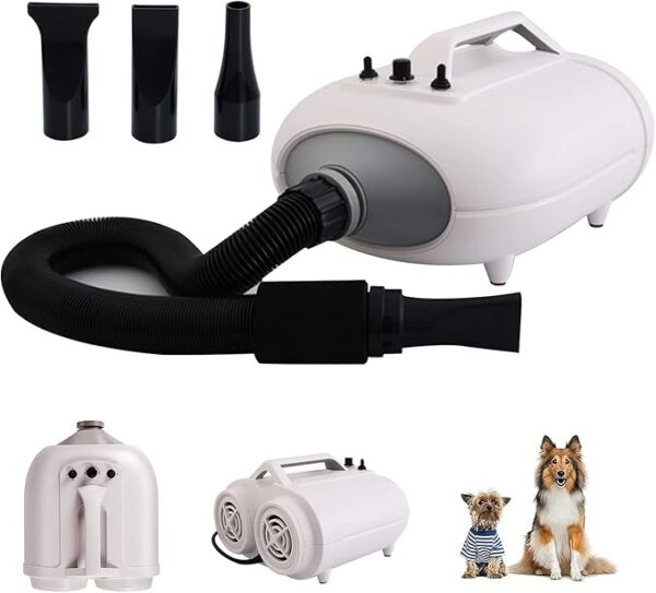 2000W Dual Motor Pet Hair Dryer with Adjustable Temperature, Stepless Speed Control, Noise Reduction, and Heat Insulation for Dog Grooming dog grooming dryer