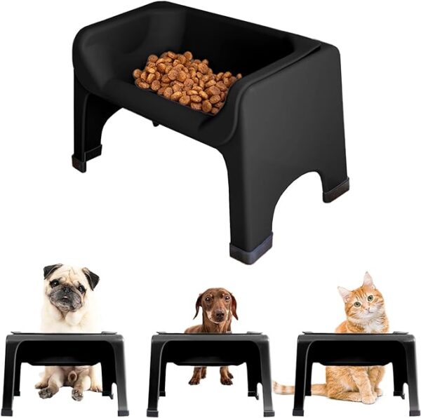 5-Inch Elevated Dog Bowl for Reduced Neck Strain | Vet-Approved Non-Toxic Silicone Feeder Stand | Raised Feeding Bowl for Medium & Small Dogs and Cats with Flat Faces best elevated dog bowls for large dogs