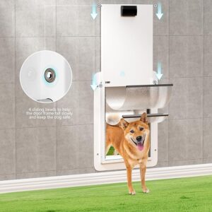Adjustable Double-Flap Pet Door for Walls and Doors with Locking Panel, Ideal for Dogs and Cats Up to 220 lbs. pet doors for walls