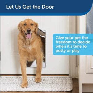 Large Magnetic Flap Door with 2-Way Lock for Big Dogs – Safe and Secure Tunnel Gate for Golden Retrievers, Collies, Rottweilers wall entry pet door