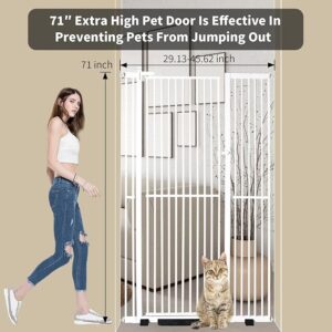 71-Inch Extra Tall and Wide Pressure-Mounted Walk-Through Safety Gate for Dogs and Cats - Adjustable for Stairs, Doorways, and Kitchens high dog gate for doorway