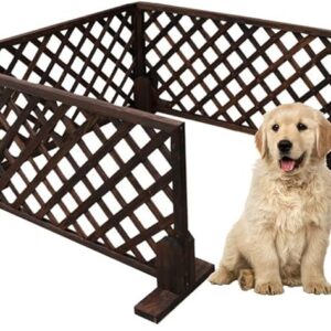 4-Panel Wooden Foldable Pet Gate – Freestanding Barrier for Dogs, Puppies, and Safety Fence for Doorways and Stairs – Indoor/Outdoor Use wooden dog gates home goods