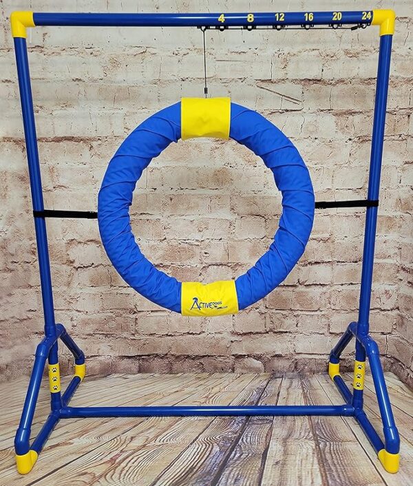 Standard Tire Jump for Dog Agility: Endurance Agility Competition PVC Frame for Indoor or Outdoor Use dog agility jump cups