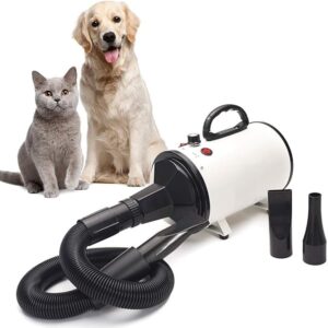 2000W Variable Speed Portable Pet Hair Dryer for Dogs & Cats - Low Noise Grooming Blower with Stepless Speed Adjustment silent blow dryer for dogs