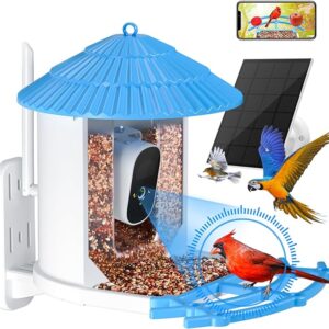 Smart Solar-Powered Bird Feeder with Camera: 1080P HD, AI Bird Recognition, Auto-Recorded Videos & Instant Notifications – The Perfect Gift for Bird Lovers