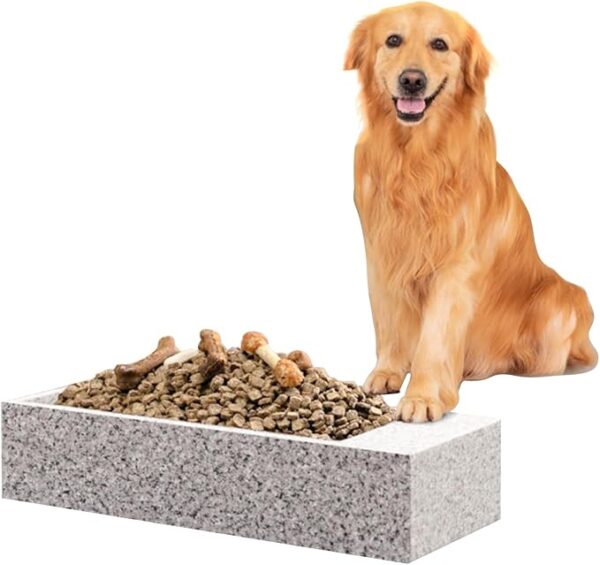 Stackable Non-Slip Stone Pet Bowls – Ideal for Dogs, Cats, Puppies, Kittens, and Rabbits stone dog bowl