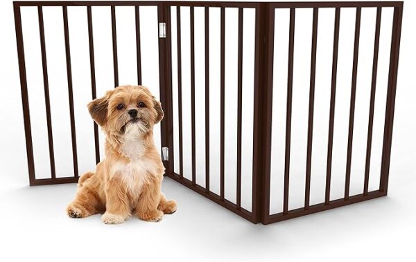 Indoor Dog Gate Collection – Freestanding, Folding, Accordion Style Wooden Gates for Doorways, Stairs, and Home Use wooden dog gates indoor