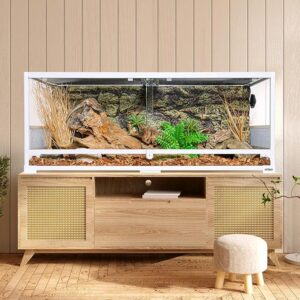 67-Gallon Glass Reptile Terrarium - Front-Opening Tank with Sliding Doors and Excellent Ventilation for Ball Pythons and Bearded Dragons front opening terrarium for bearded dragon