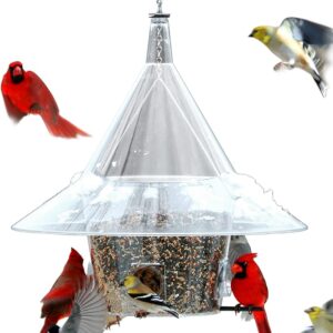 Large Squirrel-Proof Bird Feeder with Perches and 17" Clear Dome anti squirrel bird feeder