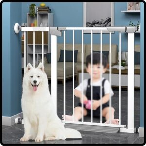 Pressure-Mounted Auto-Close Stair Gate for Pets - Secure Safety Barrier for Doorways, Living Rooms, and Kitchens dog barrier for doorway