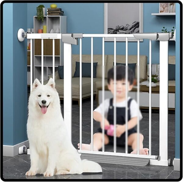 Pressure-Mounted Auto-Close Stair Gate for Pets - Secure Safety Barrier for Doorways, Living Rooms, and Kitchens dog barrier for doorway