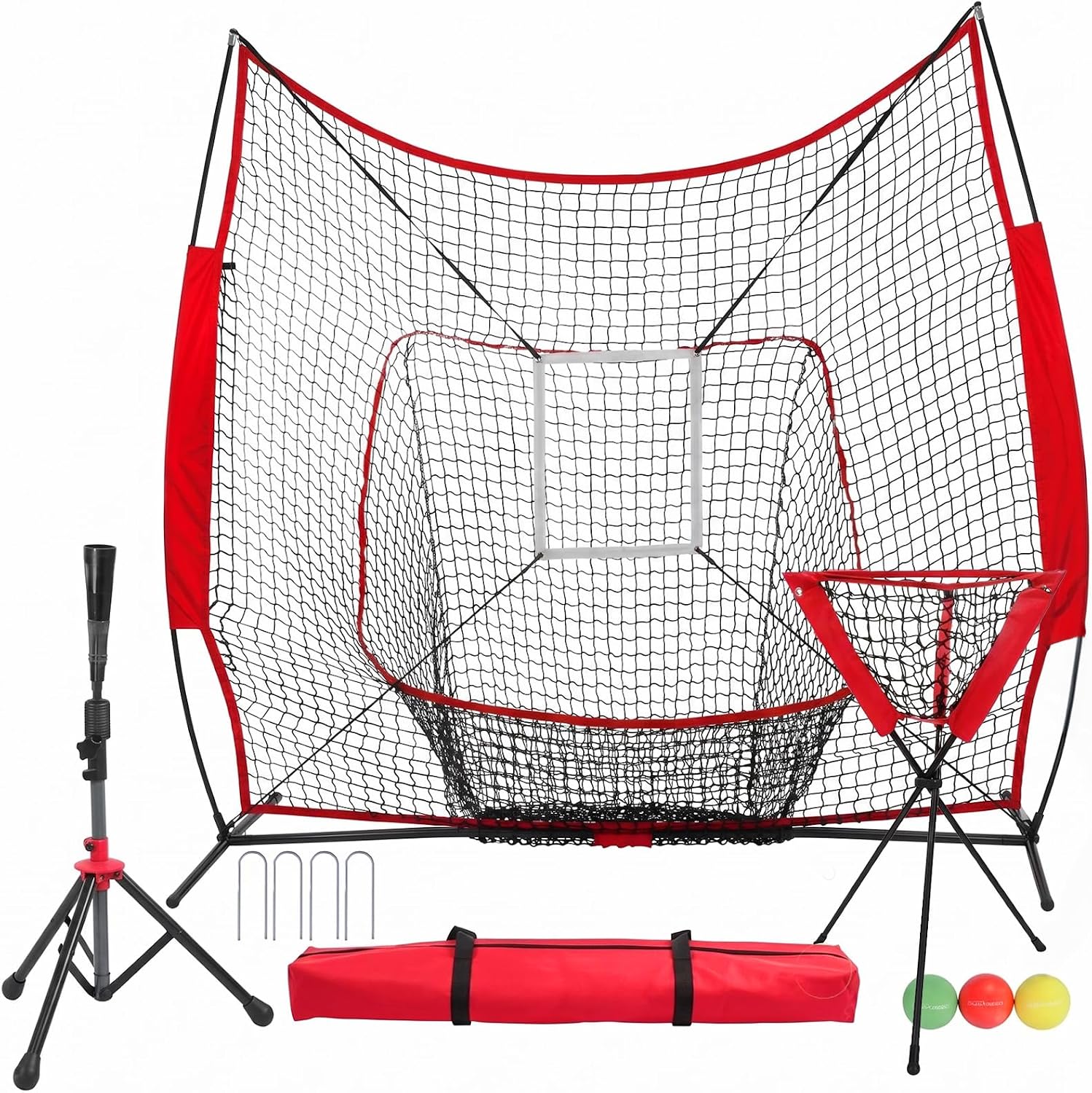 7'x7' Baseball Training Net Set w/ Tee & Balls