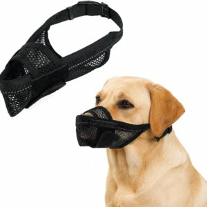 Soft Nylon Dog Muzzle for Large Breeds - Black (2XL)