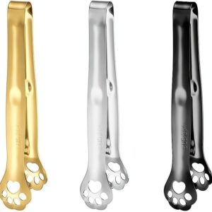 3-Piece Paw-Shaped Stainless Steel Food Tongs