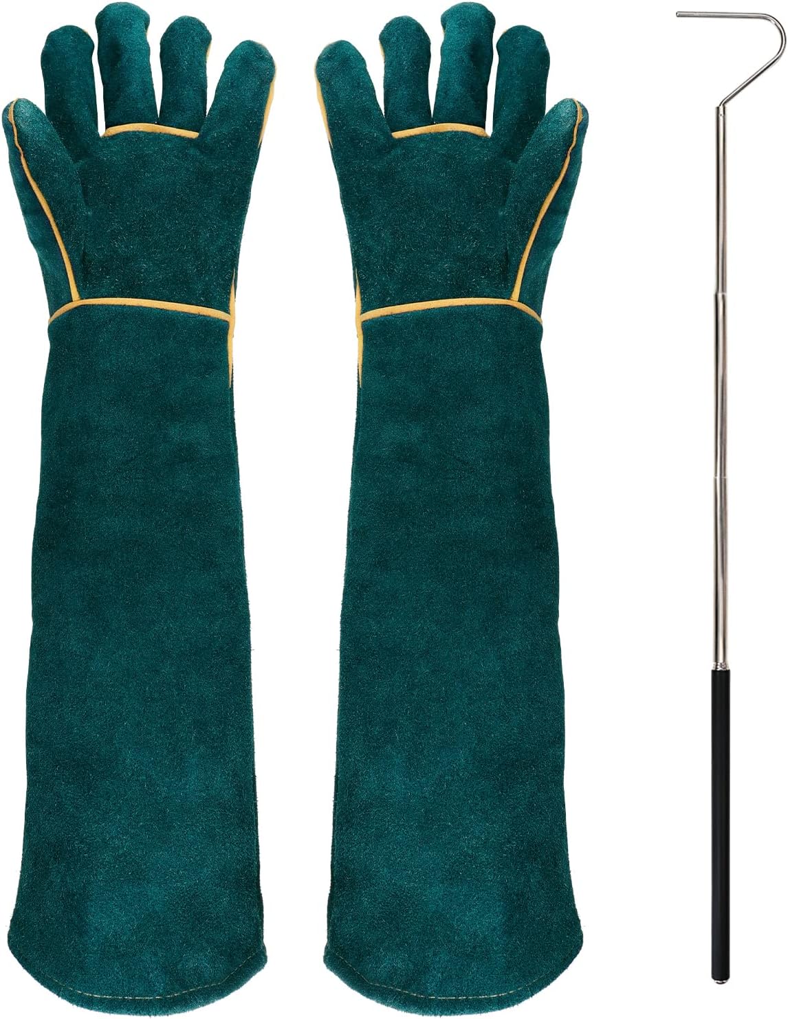Bite-Proof Animal Handling Gloves with Snake Hook