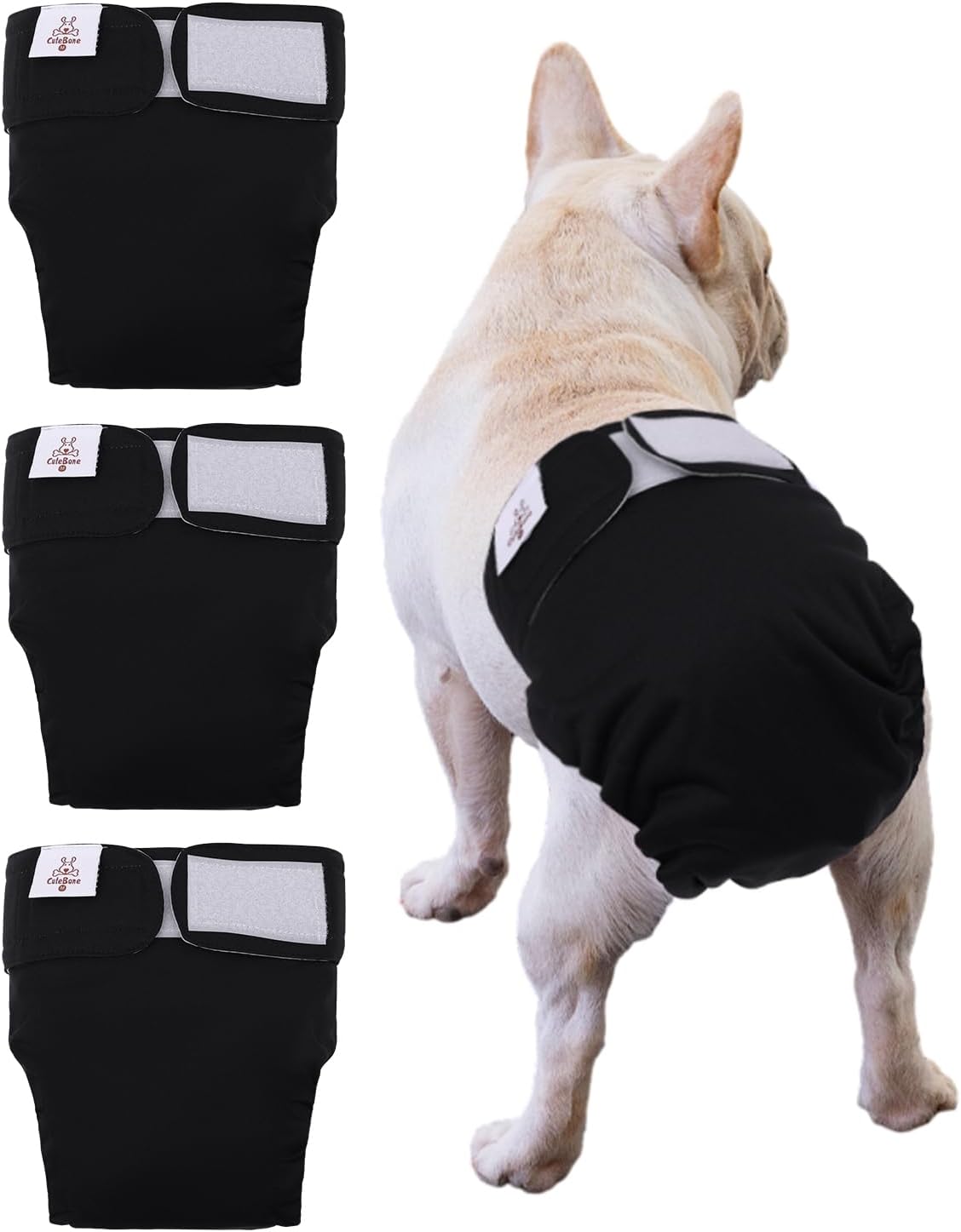 CuteBone Reusable Dog Diapers for Female Dogs 3-Pack
