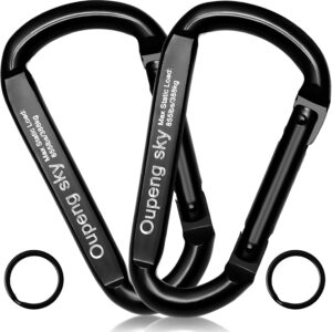 3" Heavy Duty Carabiner Clips, 855 lbs - 2 Pack