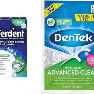 Efferdent Retainer Cleaning Tablets & DenTek Floss Picks