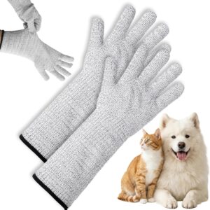 Foyods Cat Grooming Arm Sleeves - 16" Anti-Scratch Gloves