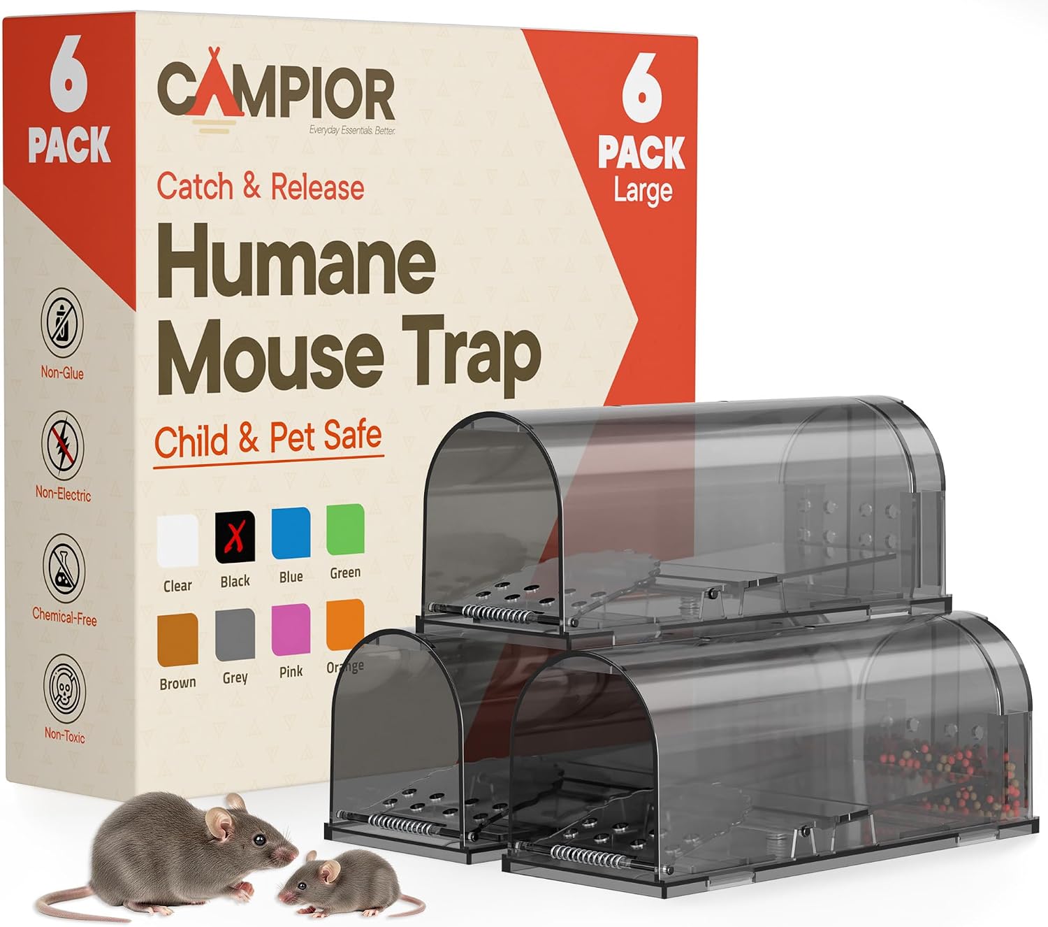 Campior Humane Mouse Trap (6-Pack) – Safe Catch & Release
