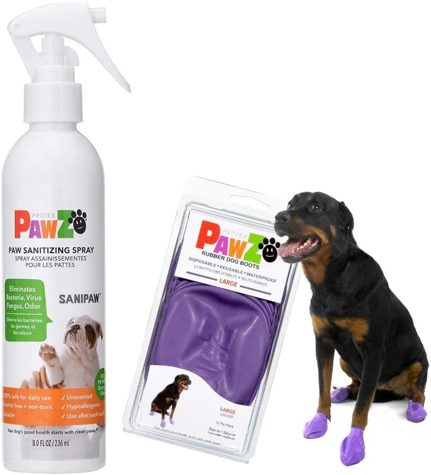 Protex PawZ L Boots & Sanitizer Spray Combo