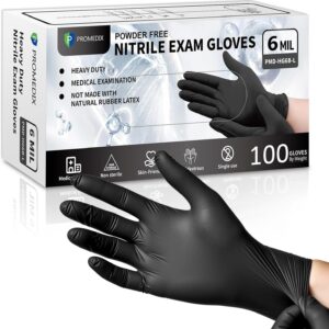 Promedix P Black Nitrile Gloves 6Mil 100 Pcs Food Safe