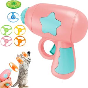 Pink Cat Disc Launcher w/ Glow Discs, Outdoor Play Toy