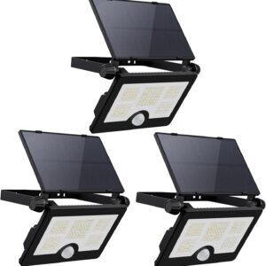 Fwieurow Solar Floodlights 3-Pack, Ultra Bright Motion Lights