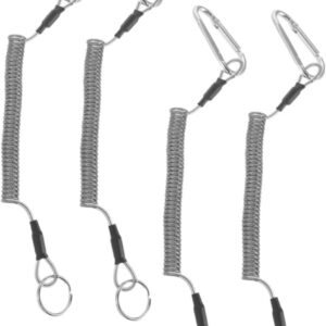 4-Piece Heavy-Duty Fishing Lanyard Coiled Tether Set by SKISUNO