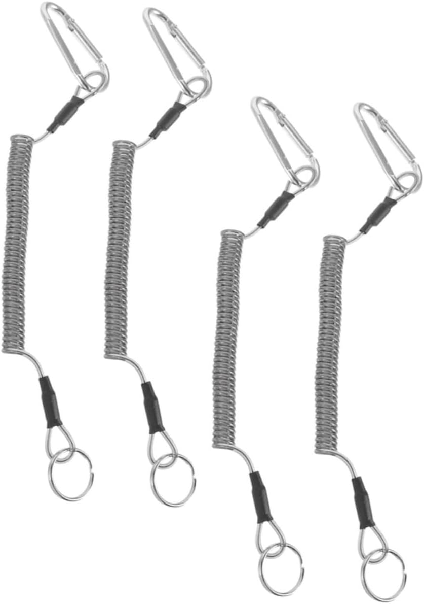 4-Piece Heavy-Duty Fishing Lanyard Coiled Tether Set by SKISUNO
