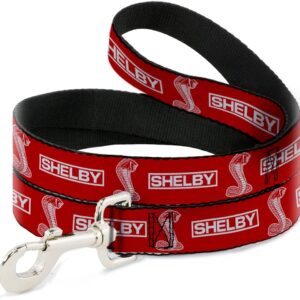 Carroll Shelby Dog Leash – Red/White Cobra Snake Design, 6' x 1"