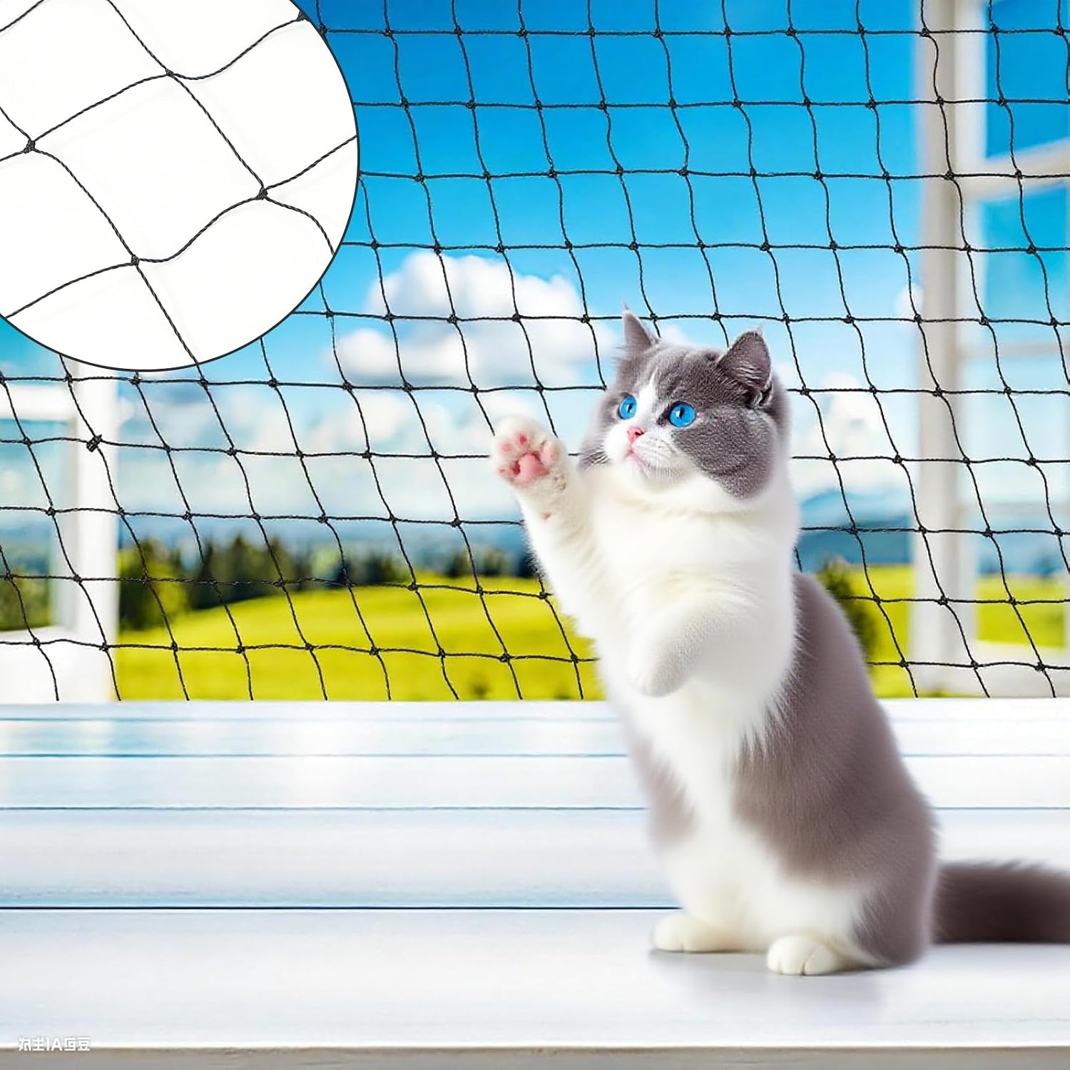 Heavy-Duty Pet Safety Net 3x6M, Nylon Mesh Barrier
