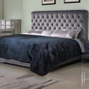 WESBRAD Waterproof Reversible Blanket, 80x60" Black/Grey