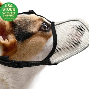 Soft Mesh Dog Muzzle - Adjustable Comfort Fit - Beige
