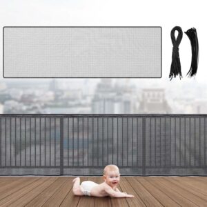 Hosuly Baby Safety Net 15x3ft for Stairs & Balcony (Black)