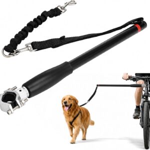 Dog Bike Leash with Steel Pole, 360° Swivel