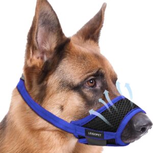 Blue Dog Muzzle – Soft Mesh & Nylon, Medium