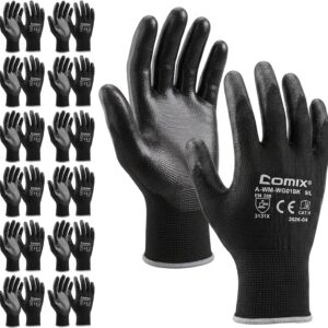 Comix PU Coated Work Gloves - 12 Pairs | High Dexterity Safety