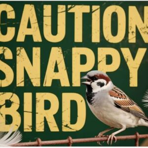 Funny Vintage Sparrow Warning Tin Sign 8x12 Inch