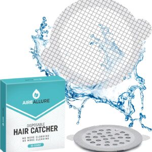 50 Pack Disposable Shower Drain Hair Catchers - Peel & Stick