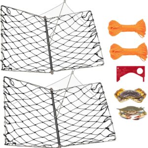 QualyQualy 2-Pack Castable Crab Traps w/ Rope & Bait Clip
